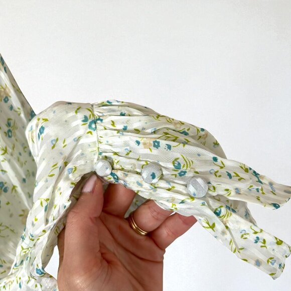 Free People Sweetest Thing Mini Dress with Ruffles White and Blue Floral Size 0 - Picture 10 of 14